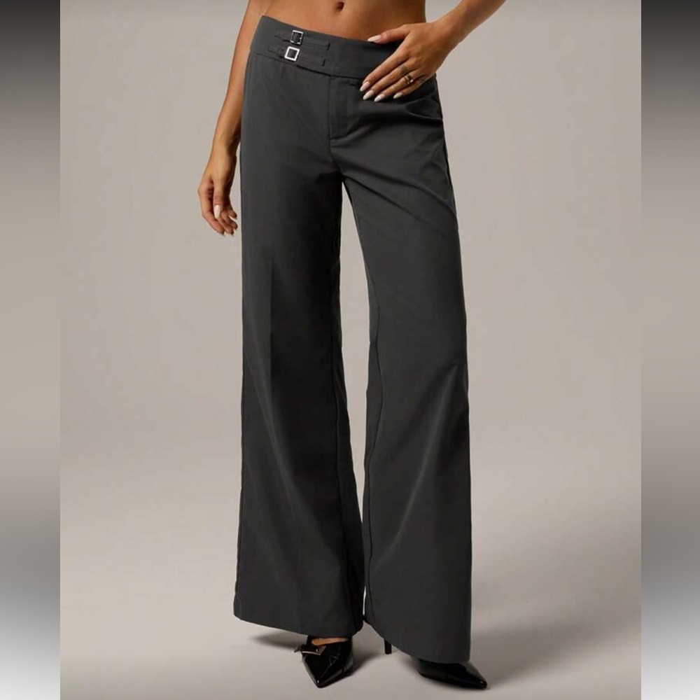 Low Rise Buckled Dress Pants